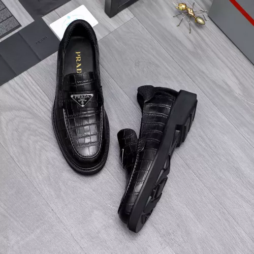 Replica Prada Leather Shoes For Men #1291992 $96.00 USD for Wholesale