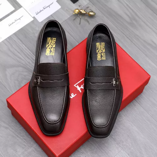 Replica Salvatore Ferragamo Leather Shoes For Men #1292111 $82.00 USD for Wholesale