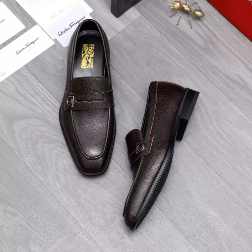 Replica Salvatore Ferragamo Leather Shoes For Men #1292111 $82.00 USD for Wholesale