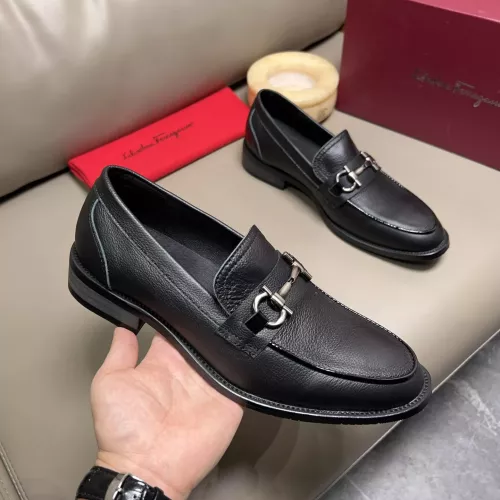 Replica Salvatore Ferragamo Leather Shoes For Men #1292359 $80.00 USD for Wholesale