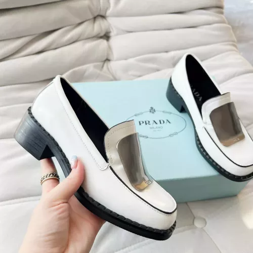 Replica Prada Leather Shoes For Women #1292480 $102.00 USD for Wholesale