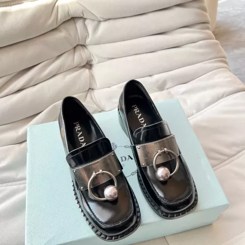 Replica Prada Leather Shoes For Women #1292485 $102.00 USD for Wholesale