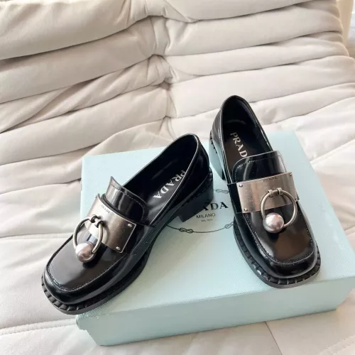 Replica Prada Leather Shoes For Women #1292485 $102.00 USD for Wholesale