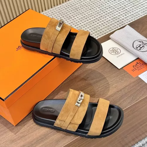 Replica Hermes Slippers For Men #1292626 $82.00 USD for Wholesale