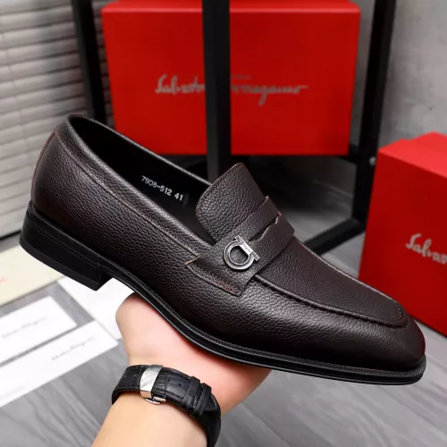 Replica Salvatore Ferragamo Leather Shoes For Men #1293091 $85.00 USD for Wholesale