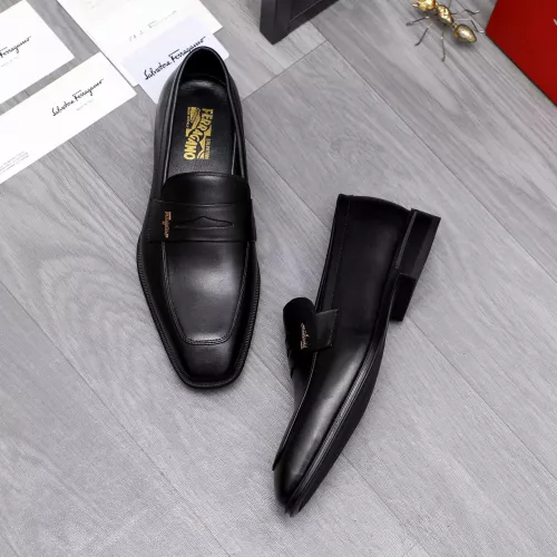 Replica Salvatore Ferragamo Leather Shoes For Men #1293112 $85.00 USD for Wholesale