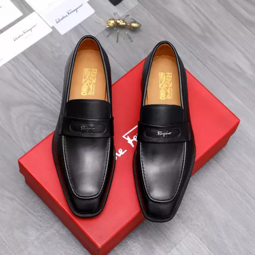 Replica Salvatore Ferragamo Leather Shoes For Men #1293119 $85.00 USD for Wholesale