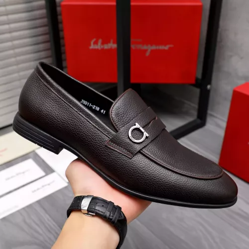 Replica Salvatore Ferragamo Leather Shoes For Men #1293129 $85.00 USD for Wholesale