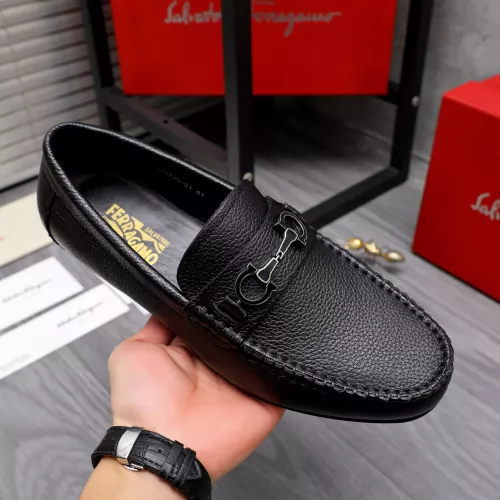 Replica Salvatore Ferragamo Leather Shoes For Men #1293131 $85.00 USD for Wholesale