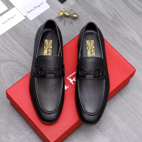 Replica Salvatore Ferragamo Leather Shoes For Men #1293133 $85.00 USD for Wholesale