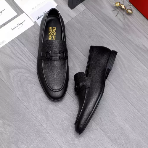 Replica Salvatore Ferragamo Leather Shoes For Men #1293133 $85.00 USD for Wholesale