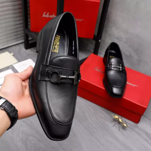 Replica Salvatore Ferragamo Leather Shoes For Men #1293135 $85.00 USD for Wholesale