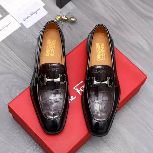 Replica Salvatore Ferragamo Leather Shoes For Men #1293140 $85.00 USD for Wholesale