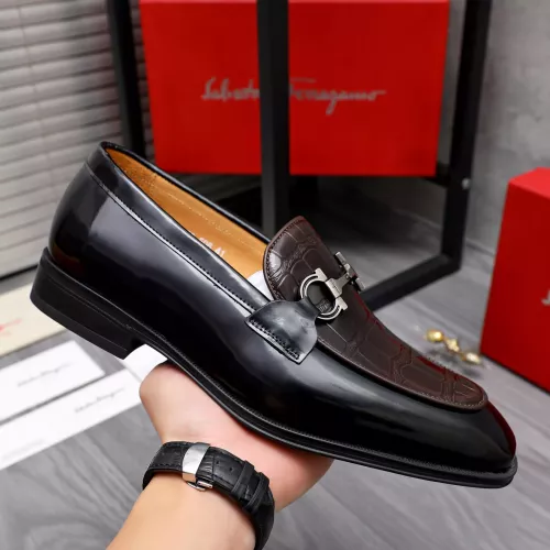 Replica Salvatore Ferragamo Leather Shoes For Men #1293140 $85.00 USD for Wholesale