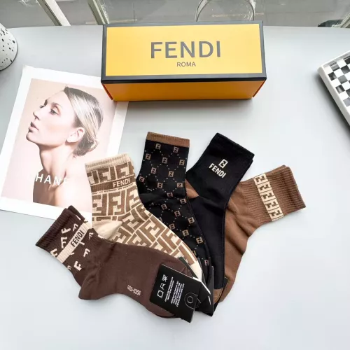 Replica Fendi Socks #1300596 $25.00 USD for Wholesale