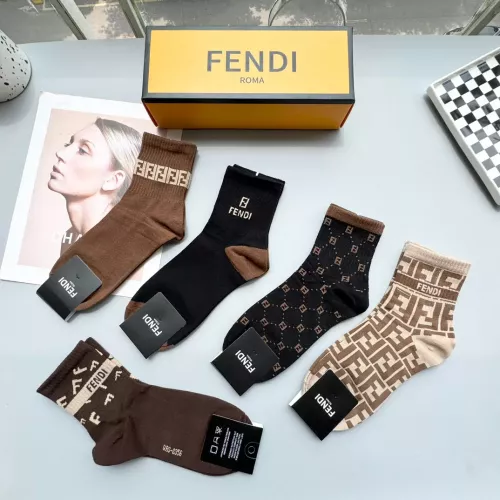 Replica Fendi Socks #1300596 $25.00 USD for Wholesale