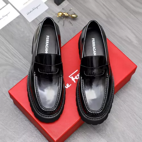 Replica Salvatore Ferragamo Leather Shoes For Men #1318450 $88.00 USD for Wholesale