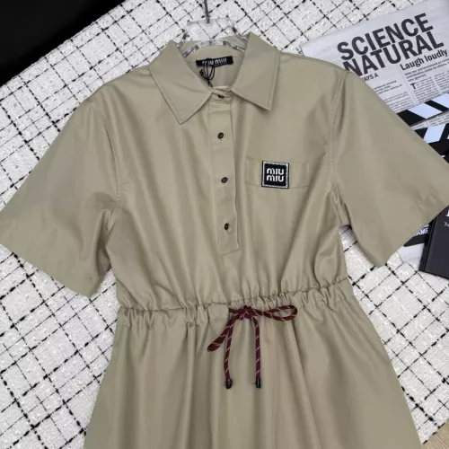 Replica MIU MIU Dresses Short Sleeved For Women #1318597 $72.00 USD for Wholesale