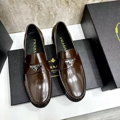 Replica Prada Leather Shoes For Men #1319323 $155.00 USD for Wholesale