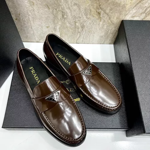 Replica Prada Leather Shoes For Men #1319323 $155.00 USD for Wholesale