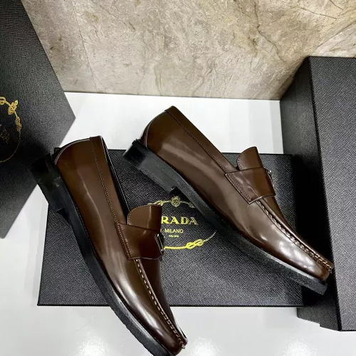 Replica Prada Leather Shoes For Men #1319323 $155.00 USD for Wholesale