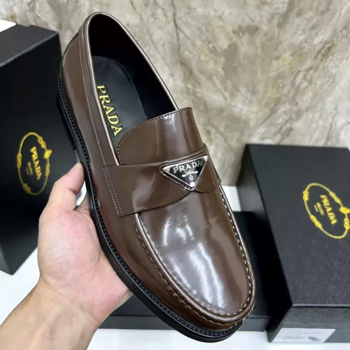 Replica Prada Leather Shoes For Men #1319323 $155.00 USD for Wholesale