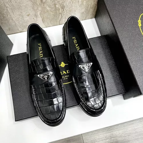 Replica Prada Leather Shoes For Men #1319330 $155.00 USD for Wholesale