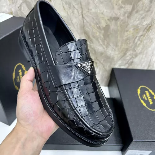 Replica Prada Leather Shoes For Men #1319330 $155.00 USD for Wholesale