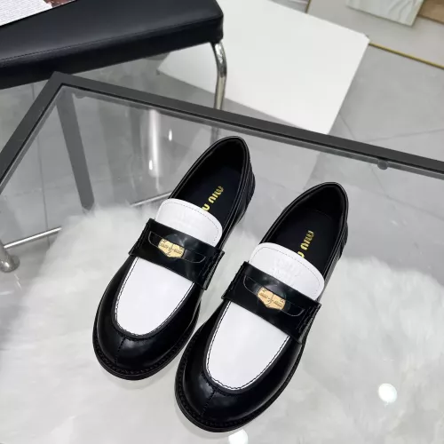 Replica MIU MIU Leather Shoes For Women #1320183 $102.00 USD for Wholesale