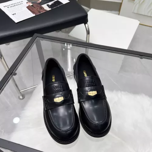 Replica MIU MIU Leather Shoes For Women #1320184 $102.00 USD for Wholesale