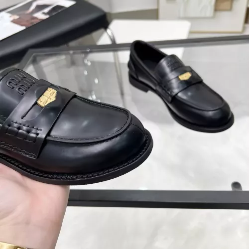 Replica MIU MIU Leather Shoes For Women #1320184 $102.00 USD for Wholesale