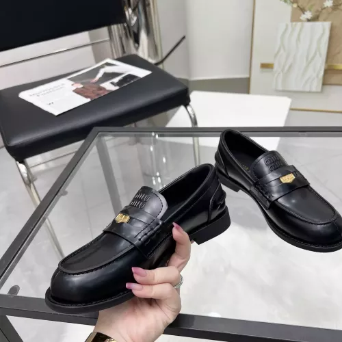 Replica MIU MIU Leather Shoes For Women #1320184 $102.00 USD for Wholesale