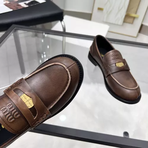 Replica MIU MIU Leather Shoes For Women #1320185 $102.00 USD for Wholesale