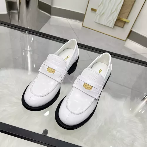Replica MIU MIU Leather Shoes For Women #1320186 $102.00 USD for Wholesale