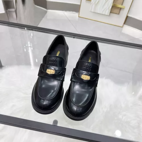 Replica MIU MIU Leather Shoes For Women #1320187 $102.00 USD for Wholesale
