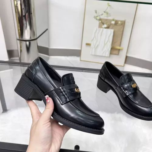 Replica MIU MIU Leather Shoes For Women #1320187 $102.00 USD for Wholesale