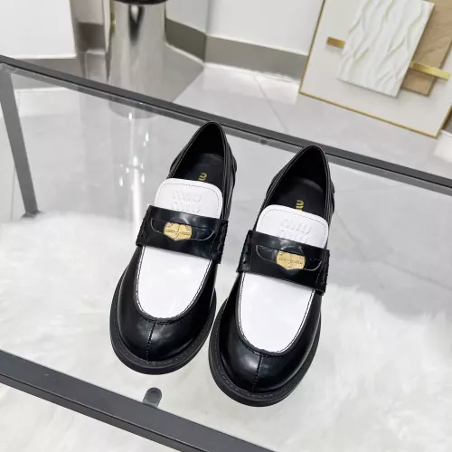 Replica MIU MIU Leather Shoes For Women #1320188 $102.00 USD for Wholesale