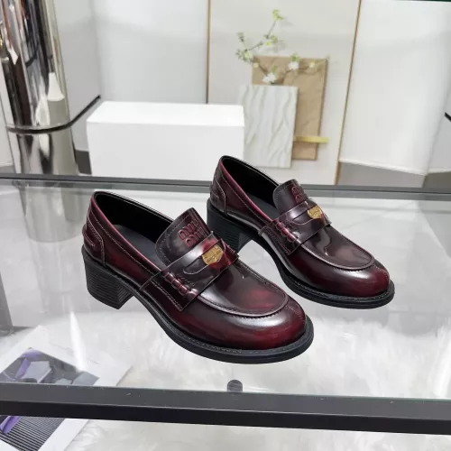 Replica MIU MIU Leather Shoes For Women #1320189 $102.00 USD for Wholesale