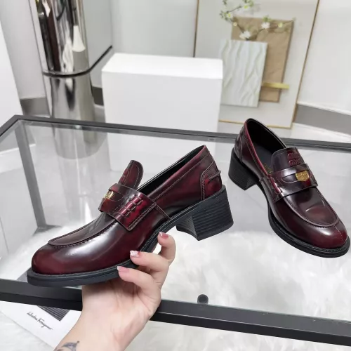Replica MIU MIU Leather Shoes For Women #1320189 $102.00 USD for Wholesale