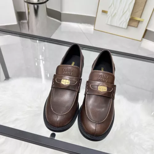 Replica MIU MIU Leather Shoes For Women #1320190 $102.00 USD for Wholesale