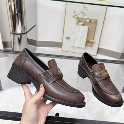 Replica MIU MIU Leather Shoes For Women #1320190 $102.00 USD for Wholesale