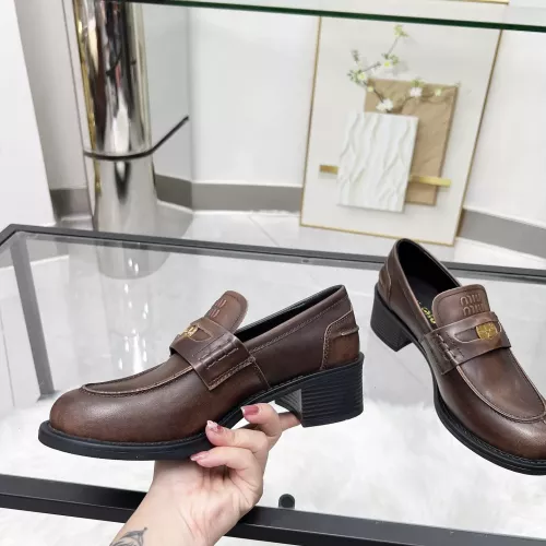 Replica MIU MIU Leather Shoes For Women #1320190 $102.00 USD for Wholesale
