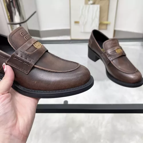 Replica MIU MIU Leather Shoes For Women #1320190 $102.00 USD for Wholesale
