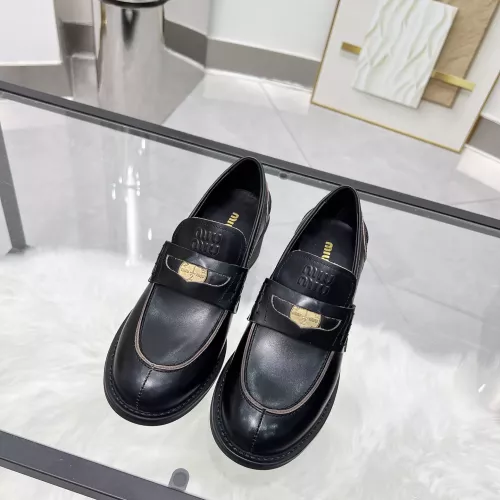 Replica MIU MIU Leather Shoes For Women #1320191 $102.00 USD for Wholesale