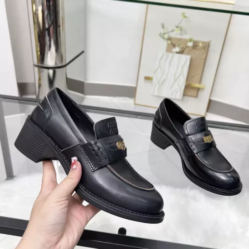 Replica MIU MIU Leather Shoes For Women #1320191 $102.00 USD for Wholesale