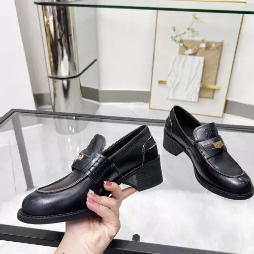 Replica MIU MIU Leather Shoes For Women #1320191 $102.00 USD for Wholesale