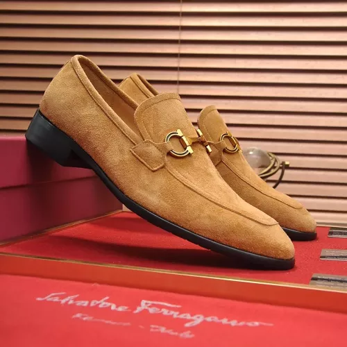 Replica Salvatore Ferragamo Leather Shoes For Men #1329543 $98.00 USD for Wholesale