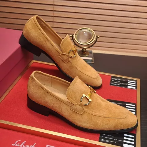 Replica Salvatore Ferragamo Leather Shoes For Men #1329543 $98.00 USD for Wholesale