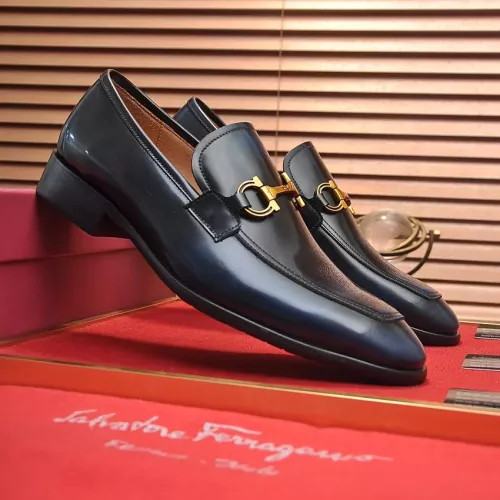 Replica Salvatore Ferragamo Leather Shoes For Men #1329547 $98.00 USD for Wholesale