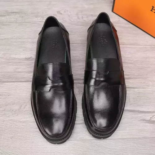 Replica Hermes Leather Shoes For Men #1329631 $96.00 USD for Wholesale